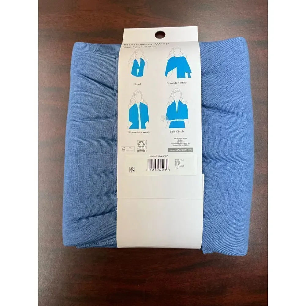 NWT Time and Tru Multi-Wear Wrap In Blue